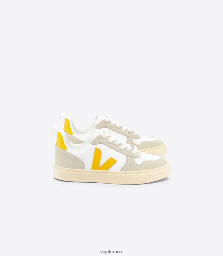 chaussures Veja v-10 cuir sans chrome blanc ouro amande enfants 0826JT358 chaussures Veja v-10 cuir sans chrome blanc ouro amande enfants 0826JT358