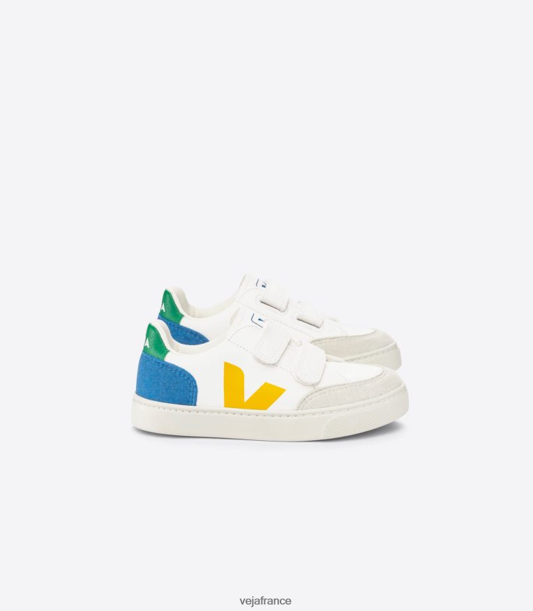chaussures Veja v-12 cuir sans chrome blanc multico indigo enfants 0826JT302 chaussures Veja v-12 cuir sans chrome blanc multico indigo enfants 0826JT302